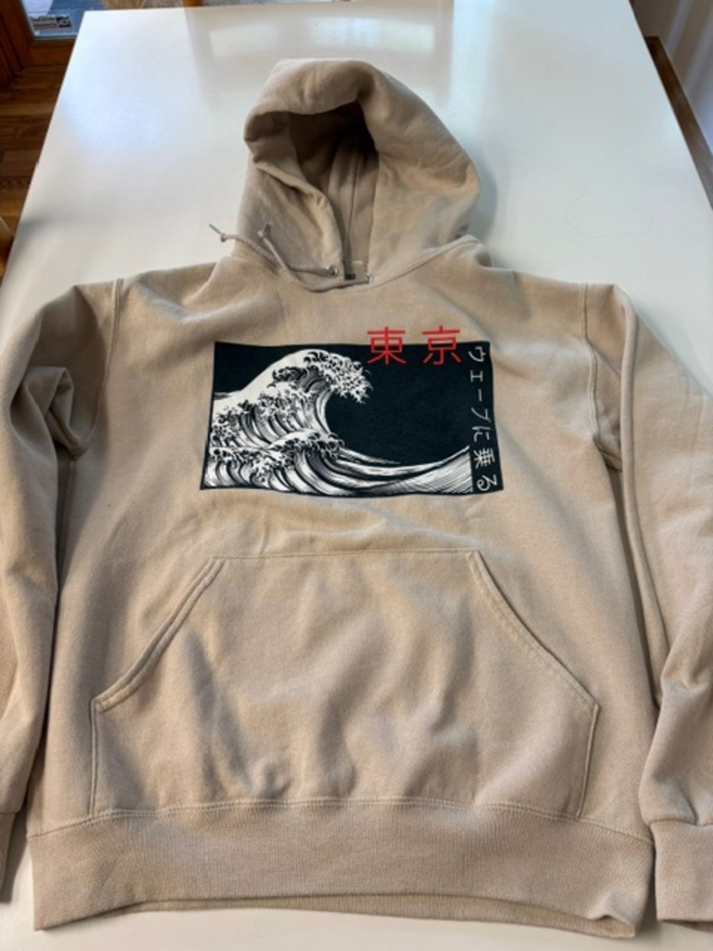 Artist Union Tokyo The Great Wave Beige Hoodie Unisex never worn size S